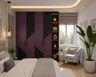 Plum Swing Wardrobe Design with Marble Panels