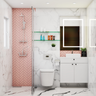 Well-Lit Chic Bathroom Design - Livspace