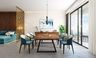 Well-Ventilated Dining Room With Six-Seater Dining Table - Livspace