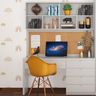 Yellow Modern Spacious Study Room Interior Design with Shelves - Livspace