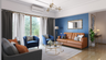 Elegant Stylish Blue Living Room - Livspace