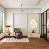 Contemporary Spacious Pooja Room Design Idea with Backlighting - Livspace