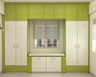 Contemporary Wardrobe with Seating Area - Livspace