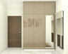 Glossy Beige Wardrobe Design - Livspace