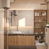 Small Bathroom Design With Storage Shelves - Livspace
