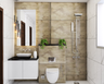 Beige Toned Bathroom Design - Livspace