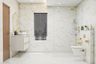 Minimal White Bathroom Design - Livspace