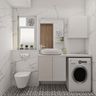 White and Black Themed Bathroom Design - Livspace