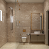 Contemporary Brown Bathroom - Livspace