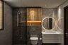 Modern Bathroom With Dark Interiors – Livspace