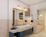 Beige And Blue Bathroom Design - Livspace