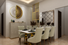 Classy Dining Room Space With Focal Artpiece - Livspace