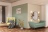 Foyer With Green Seating - Livspace