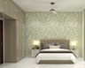 Modern Guest Bedroom With Leafy Wallpaper - Livspace
