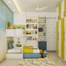 Yellow And Blue Bedroom Design - Livspace
