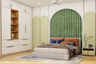 Kid's Bedroom Design With Green Tufted Wall - Livspace