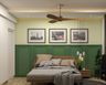 Kid's Bedroom With Green Trims Wainscoting - Livspace