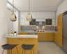 Vibrant Kitchen Design - Livspace