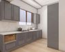 Sleek Grey Kitchen Design - Livspace