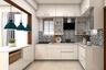 Open White Kitchen - Livspace