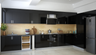 Black L-Shaped Kitchen Design - Livspace
