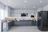 Grey And White U-Shaped Kitchen - Livspace