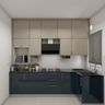 Dark-Blue Kitchen Design - Livspace