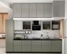 Monochromatic Grey Kitchen Design - Livspace