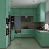 Green-Themed Kitchen Design - Livspace