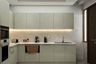 Spacious Creamy White Kitchen Design - Livspace