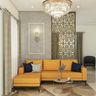 Modern Living Room With Yellow Seater - Livspace