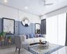 Blue And White Living Room - Livspace