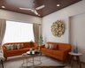 Contemporary Orange Living Room - Livspace