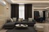 Modern Living Room Design With Dark-Shaded Seater - Livspace
