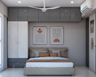 Grey Monochromatic Bedroom Design - Livspace