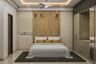 Master Bedroom Design With Tinted Gold Mirror Panels - Livspace