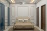 Master Bedroom Design With White And Gold Trims - Livspace