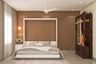 Modern Bedroom With Dark Wooden Pooja Unit - Livspace