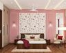 Master Bedroom With Floral Pink Patterns - Livspace