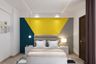 Master Bedroom With Vibrant Multicoloured Wall - Livspace