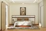 Elegant Master Bedroom Design with Extended Headboard - Livspace