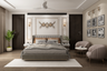 Grey And Brown Contemporary Bedroom - Livspace