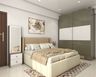 Beige And White Master Bedroom - Livspace