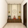 Simple And Serene Pooja Room - Livspace