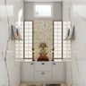 Modern Pooja Room With Jaali Patterns - Livspace