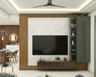TV Unit Design With Wooden Panels - Livspace