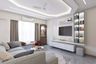 White Wall-Mounted TV Unit With Open And Closed Storage - Livspace
