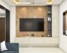 Modern TV Unit With Marble Panel - Livspace