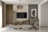 Aesthetic TV Unit Design with Marble Backdrop - Livspace