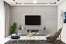 TV Unit Design With Grey Wall Panel - Livspace